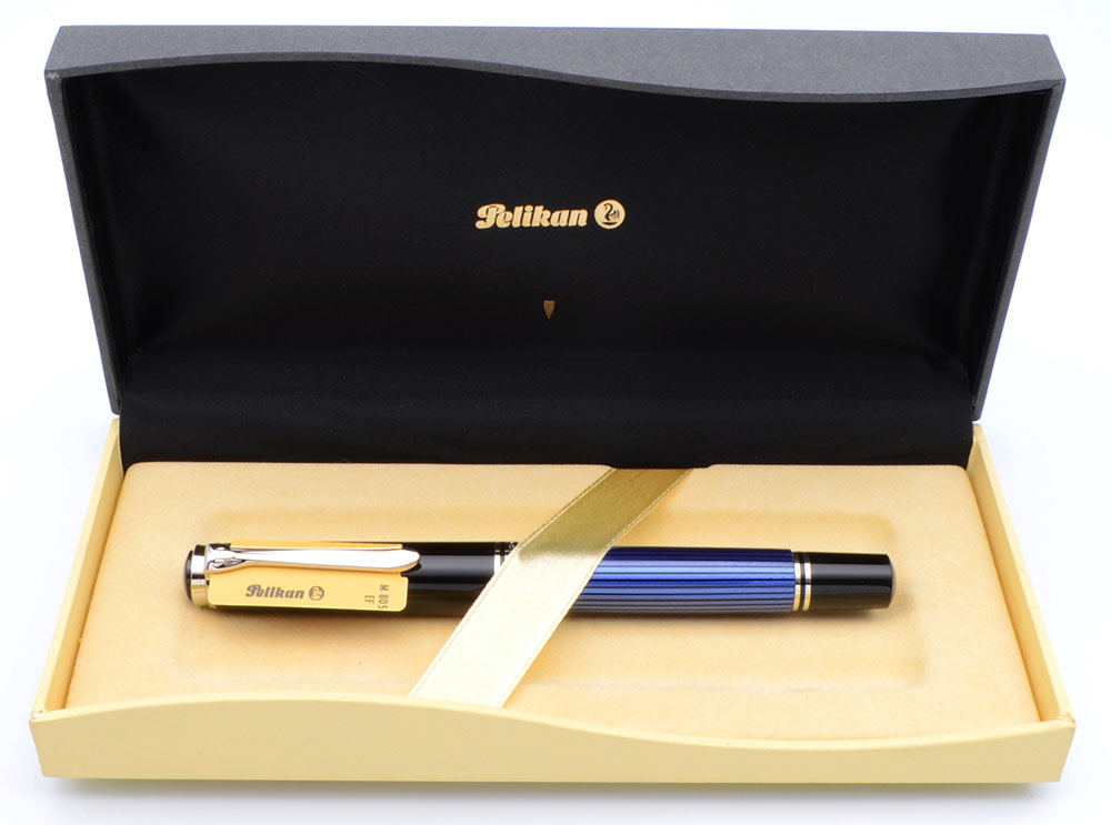 Pelikan M805 Souveran Fountain Pen - Blue and Black, 18k Extra